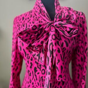 Bar III Vibrant Pink Animal Print Top
